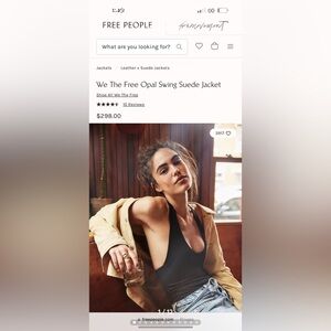 Free People We The Free Opal Swing Suede Jacket - NWT Retail $298